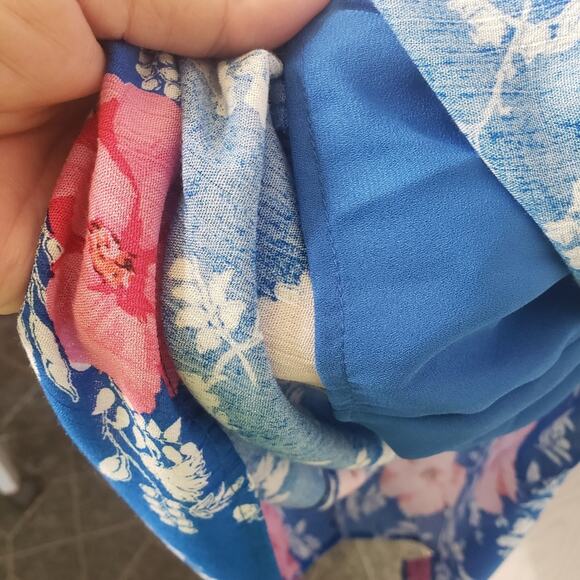 NWOT WAYF Ucca blue floral halter sleeveless backless midi dress size Large - Picture 10 of 11